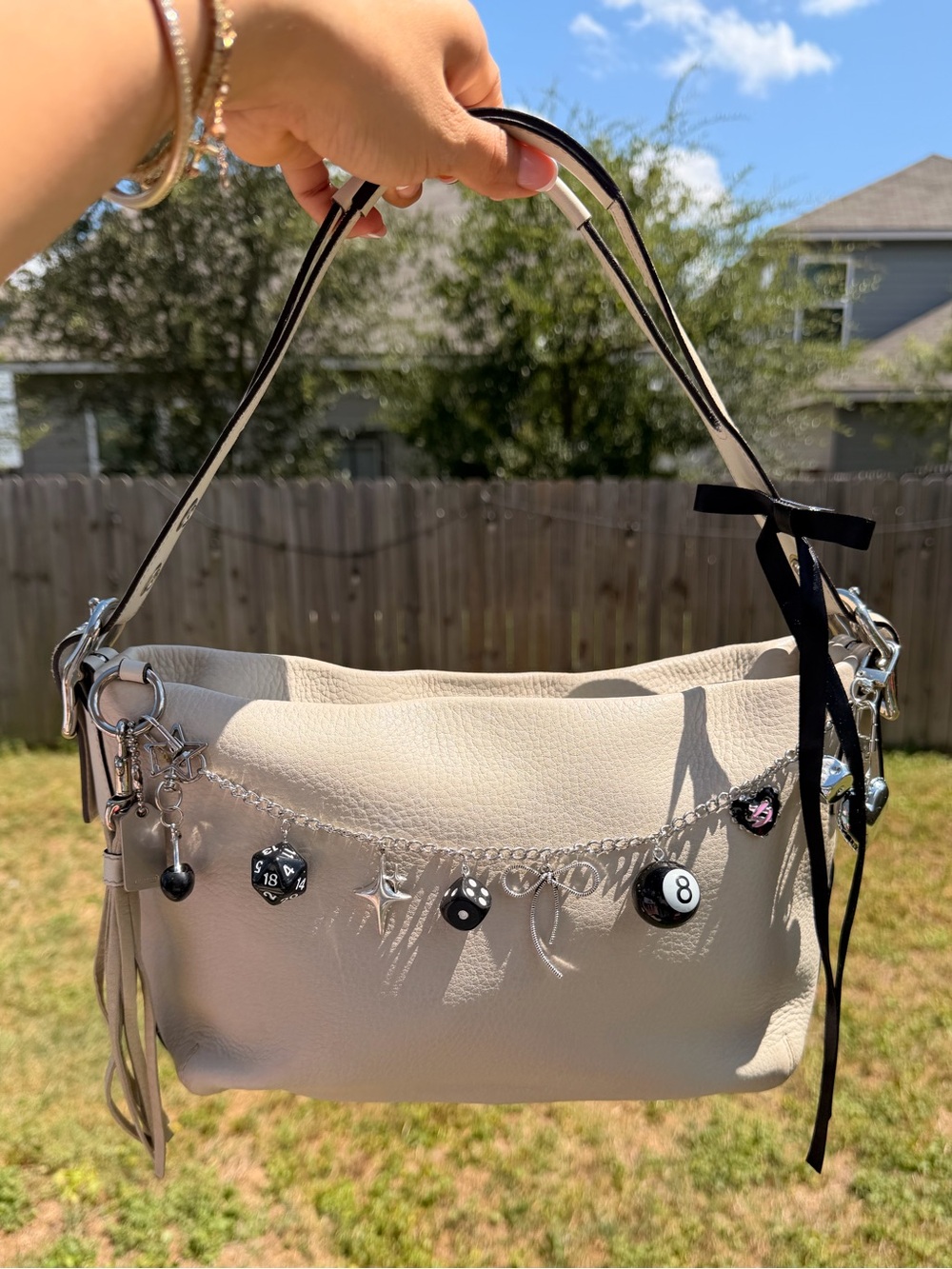 Coach Pebbled Cream Leather Small Hobo Shoulder Handbag Y2K Vintage